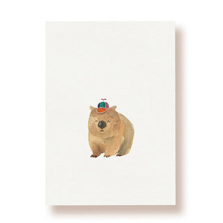 Ein sympathischer Wombat mit bunter Kappe