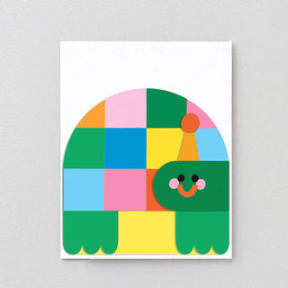 Grusskarte mit faltbarer Schildkroete