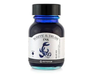 Schreibtinte und Zeichentinte in 50 ml Glasflasche in sattem Blau vom Dresdner Hersteller Octopus