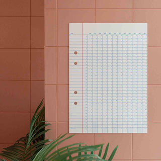Wandkalender in der Optik eines Collegeblocks