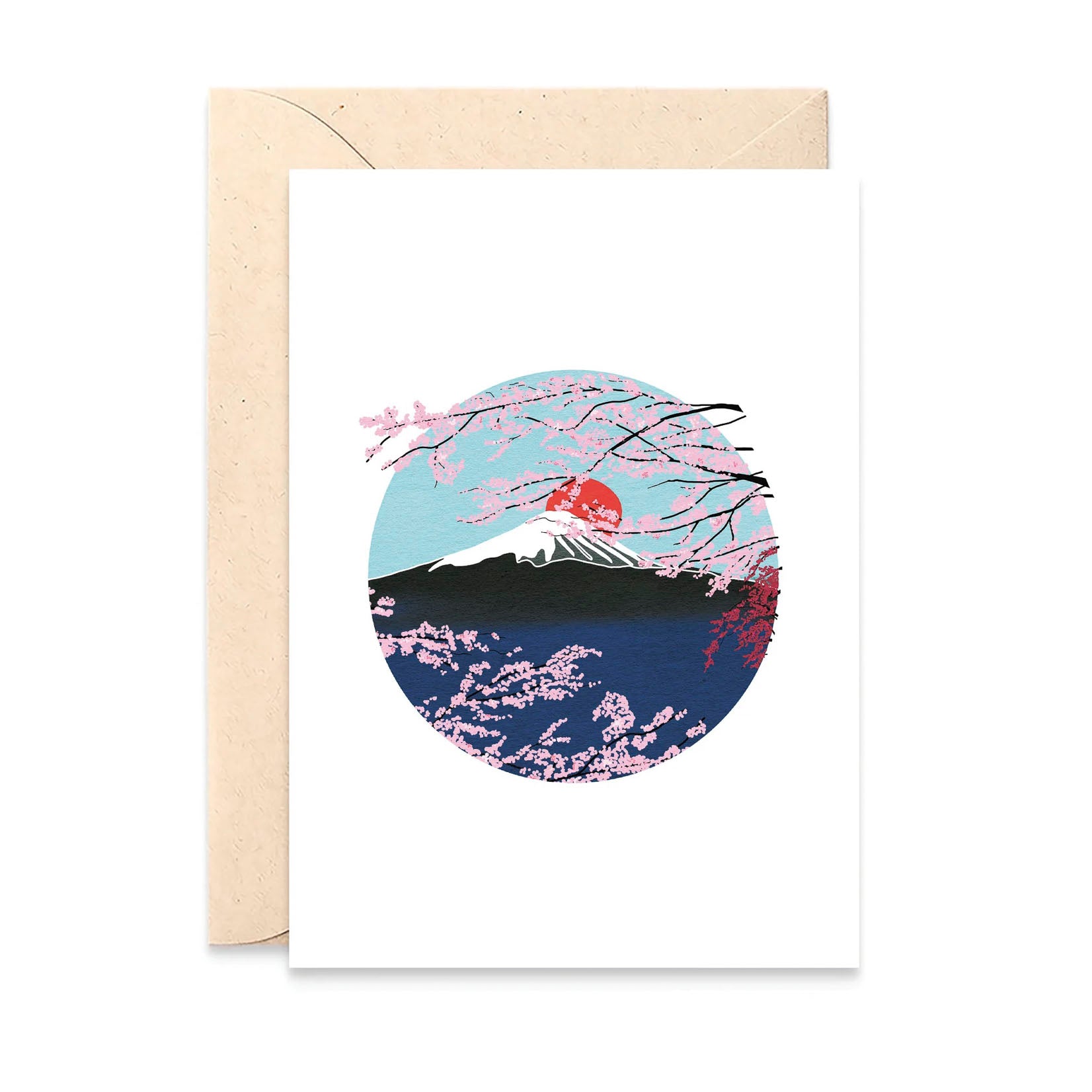 Beeb Frankreich Klappkarte Grusskarte FSC Papier Karte Cherry Blossom Kirschblüte Japan