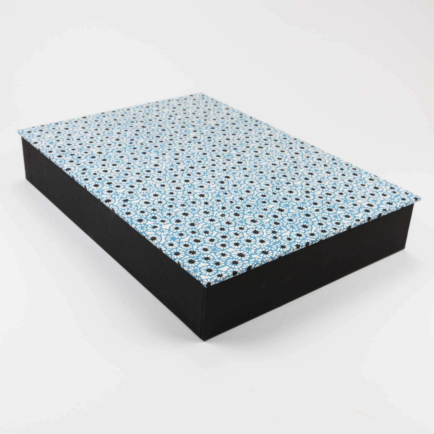 oh papier Flache Box A4 blau Chiyogami Ablage Dokumentenablage Organizer