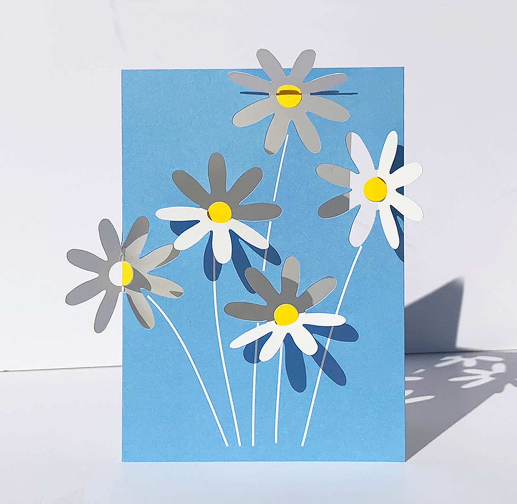 cut & make Kate Bowden Klappkarte Karte Fold Out Daisies Blumen Papierblumen Blumenstrauss Gänseblümchen