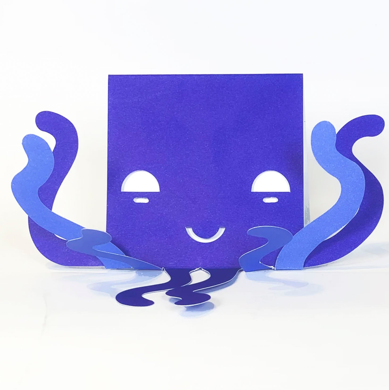 cut & make Kate Bowden Klappkarte Karte Fold Octopus Oktopus Faltkarte Cut out Meer