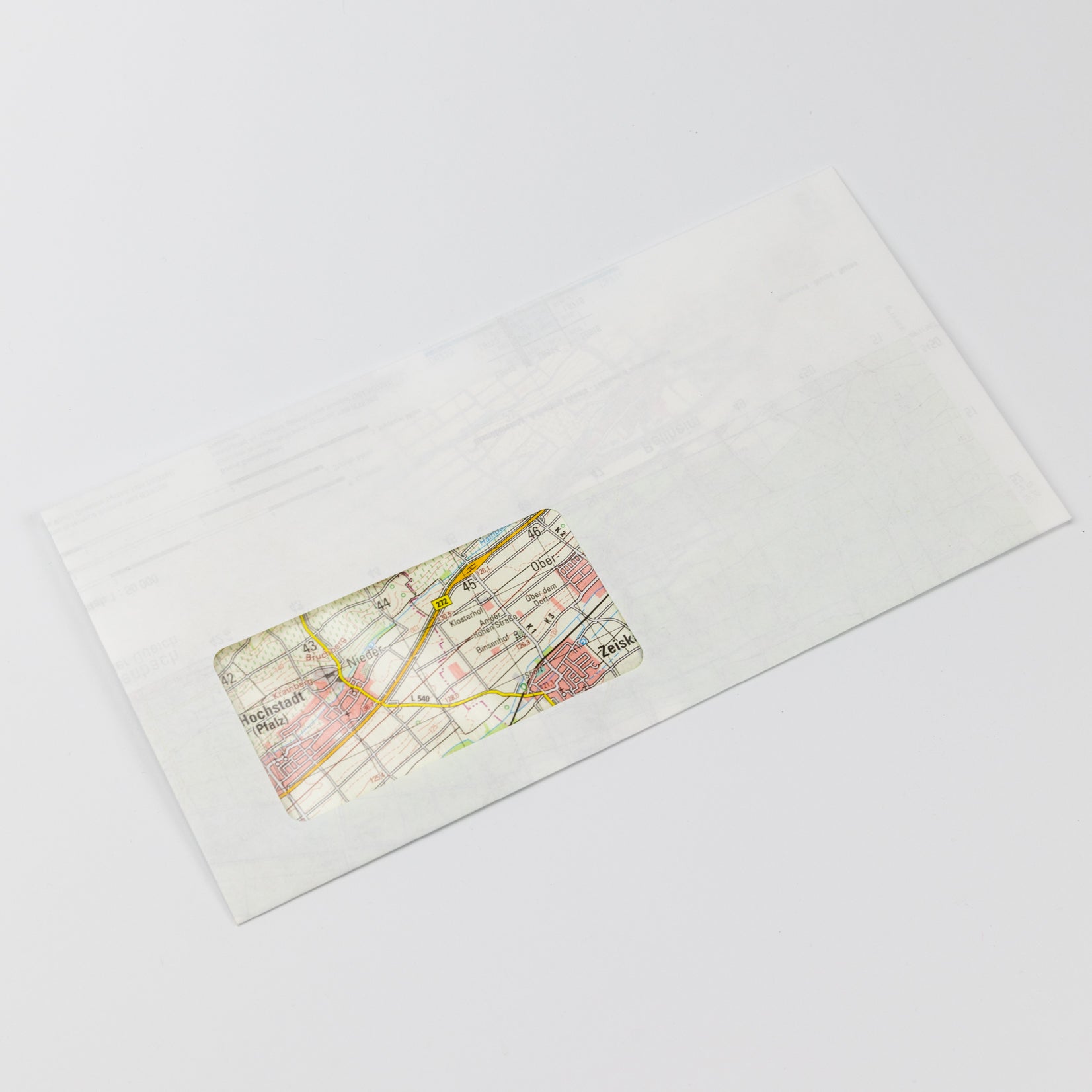 10 Briefumschläge mit Landkartenmotiv