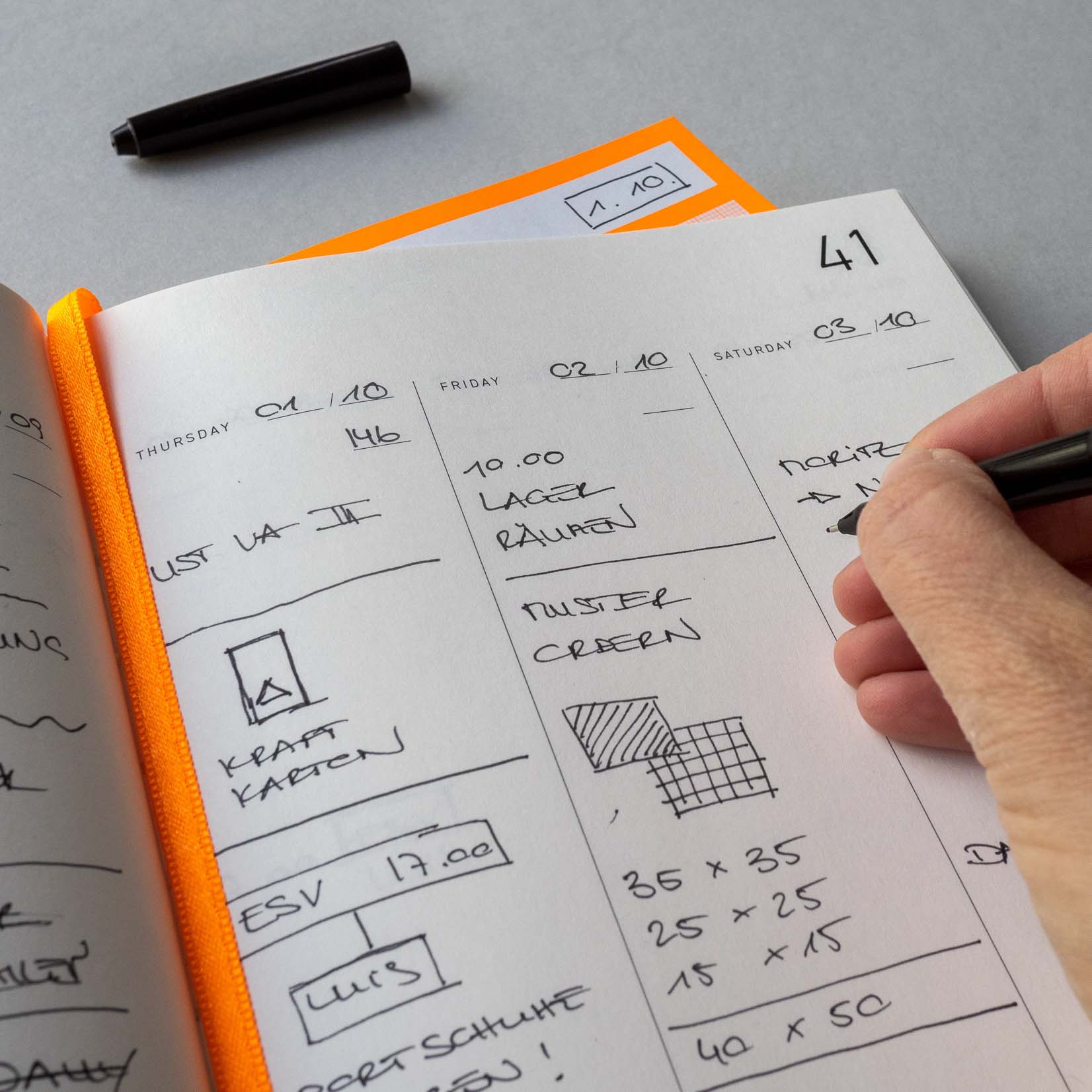 FOX & POET Organiser Notizbuch Make things happen dunkelgrau dark grey Goalbook