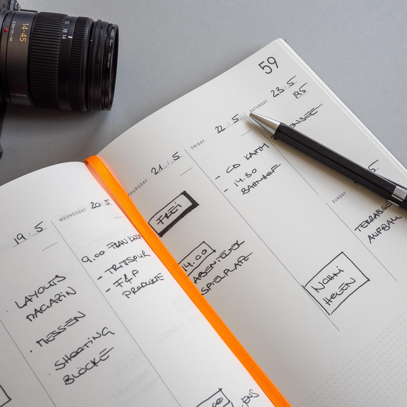 FOX & POET Organiser Notizbuch Make things happen dunkelgrau dark grey Goalbook