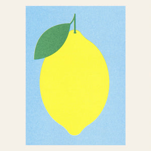 Herr & Frau Rio Karte Postkarte Risographie Riso Druck Zitrone Lemon Zitrusfrucht Obst