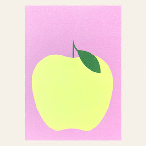 Herr & Frau Rio Karte Postkarte Risographie Riso Druck Apfel Apple Obst