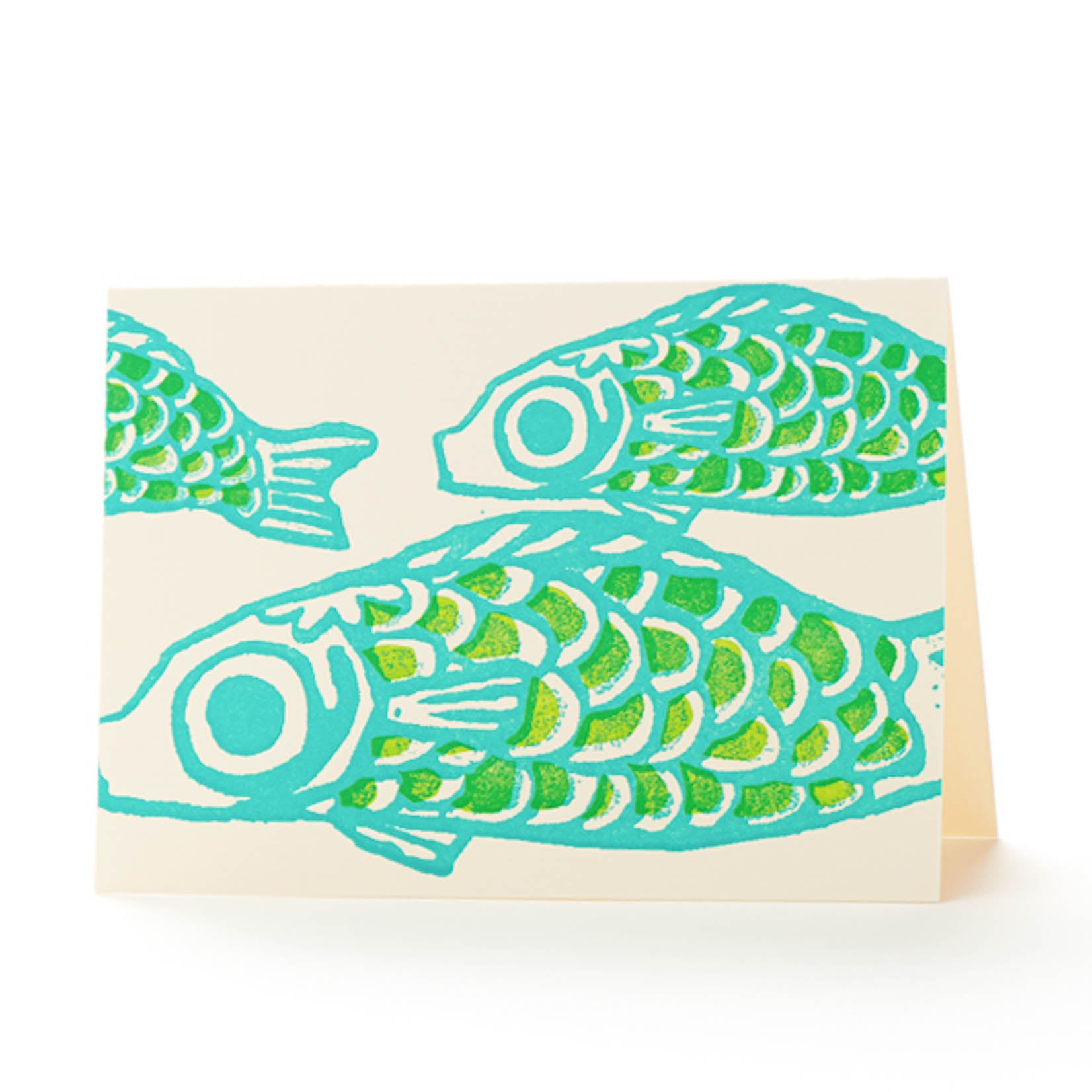 Ilee Papergoods Letterpress Karte Grusskarte Fische Unterwasser Wasser Fisch