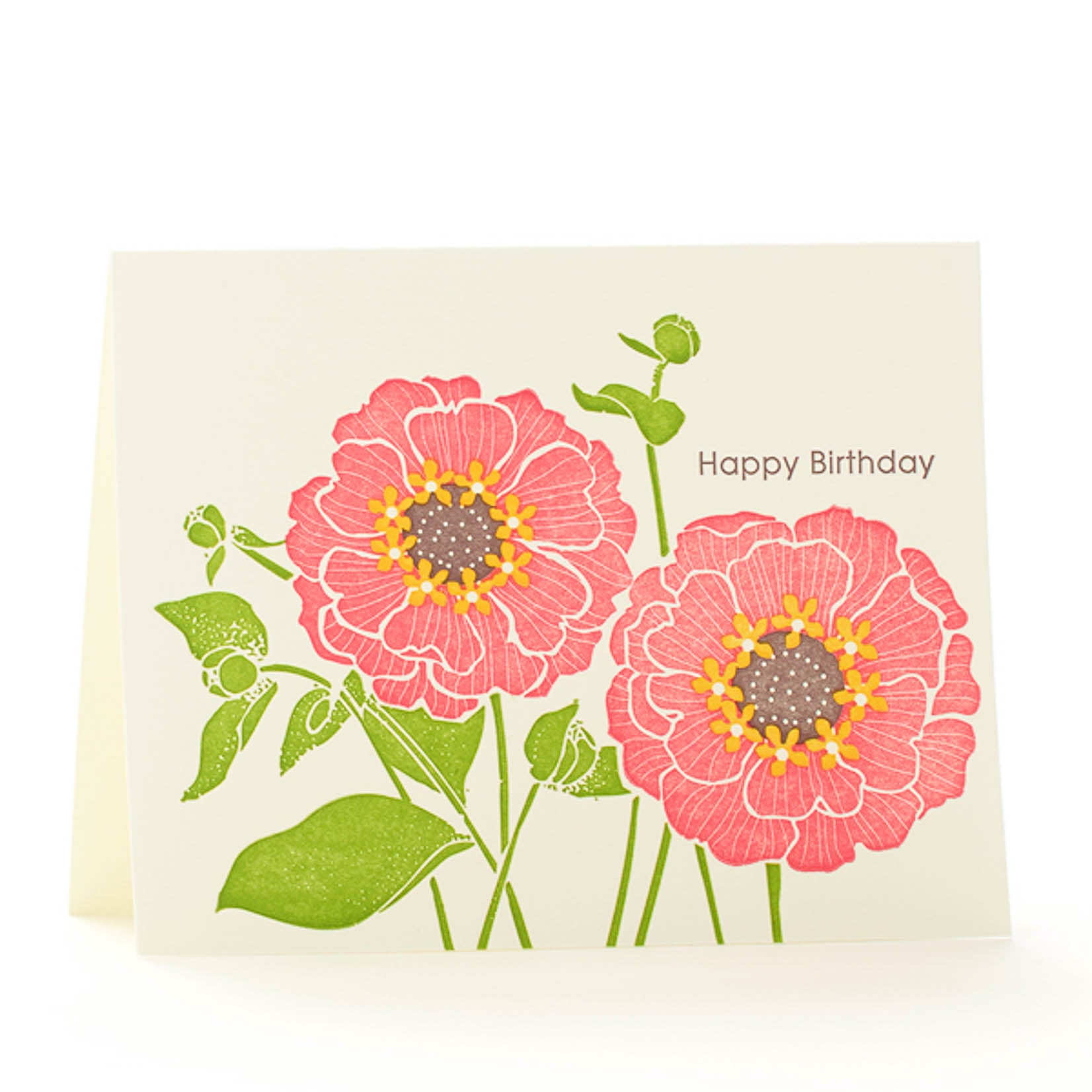 Ilee Papergoods Letterpress Karte Grusskarte Happy Birthday Zinnie Geburtstag