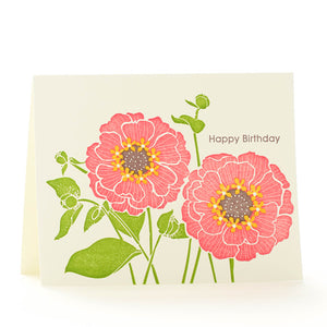 Ilee Papergoods Letterpress Karte Grusskarte Happy Birthday Zinnie Geburtstag