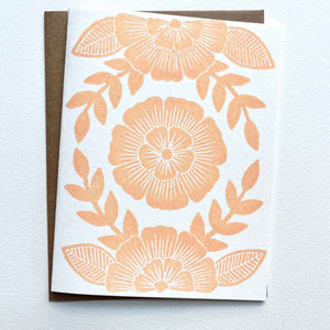 Katharine Watson Linoleumblockdruck Linolschnitt Karte Grusskarte Blumen Linoldruck