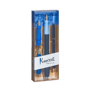 Kaweco Perkeo Kalligrafie Set mit 3 Federn blau Füller Füllhalter Schreibset Kalligraphie