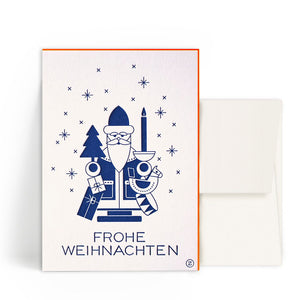 Werkstatt Höflich Letterpress Gestalten Postkarte Karte Grusskarte Nikolaus Frohe Weihnachten Grusskarte