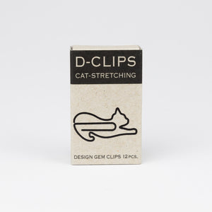 Midori D-Clips Büroklammern Mini Cat Stretching Katze schwarz