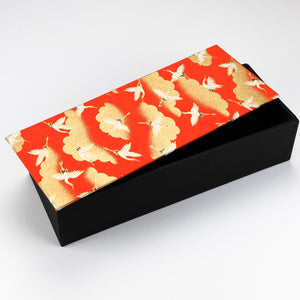 oh papier rechteckige Box Ablage Schachtel Kraniche Vögel Kranich aus japanischem Chiyogami Papier