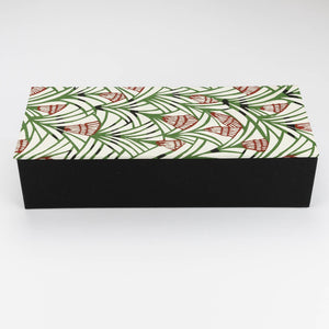 oh papier rechteckige Box Ablage Schachtel Schilfreigen Schilf Blätter aus japanischem Chiyogami Papier