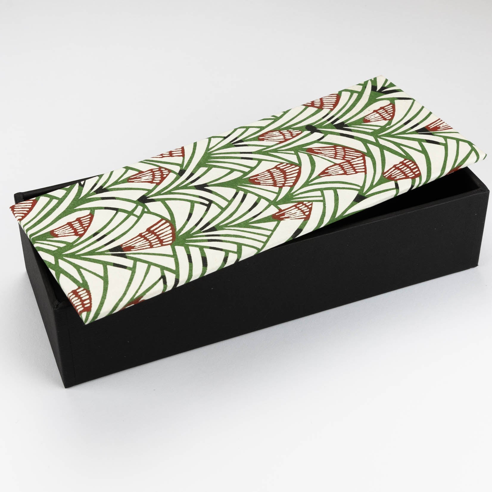 oh papier rechteckige Box Ablage Schachtel Schilfreigen Schilf Blätter aus japanischem Chiyogami Papier
