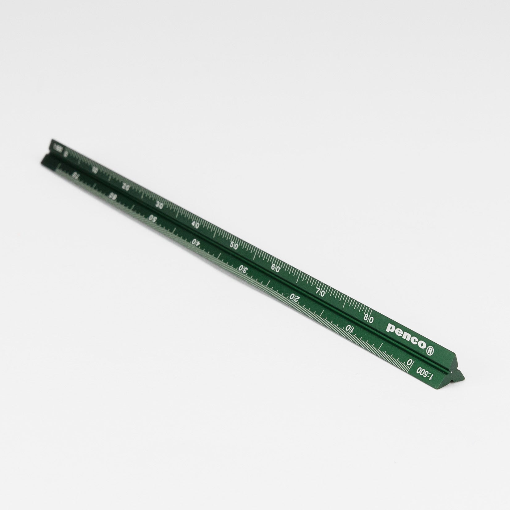 Penco Drafting Scale Zeichenlineal Ruler Lineal 15 cm aus Aluminium Dreikantlineal grün green