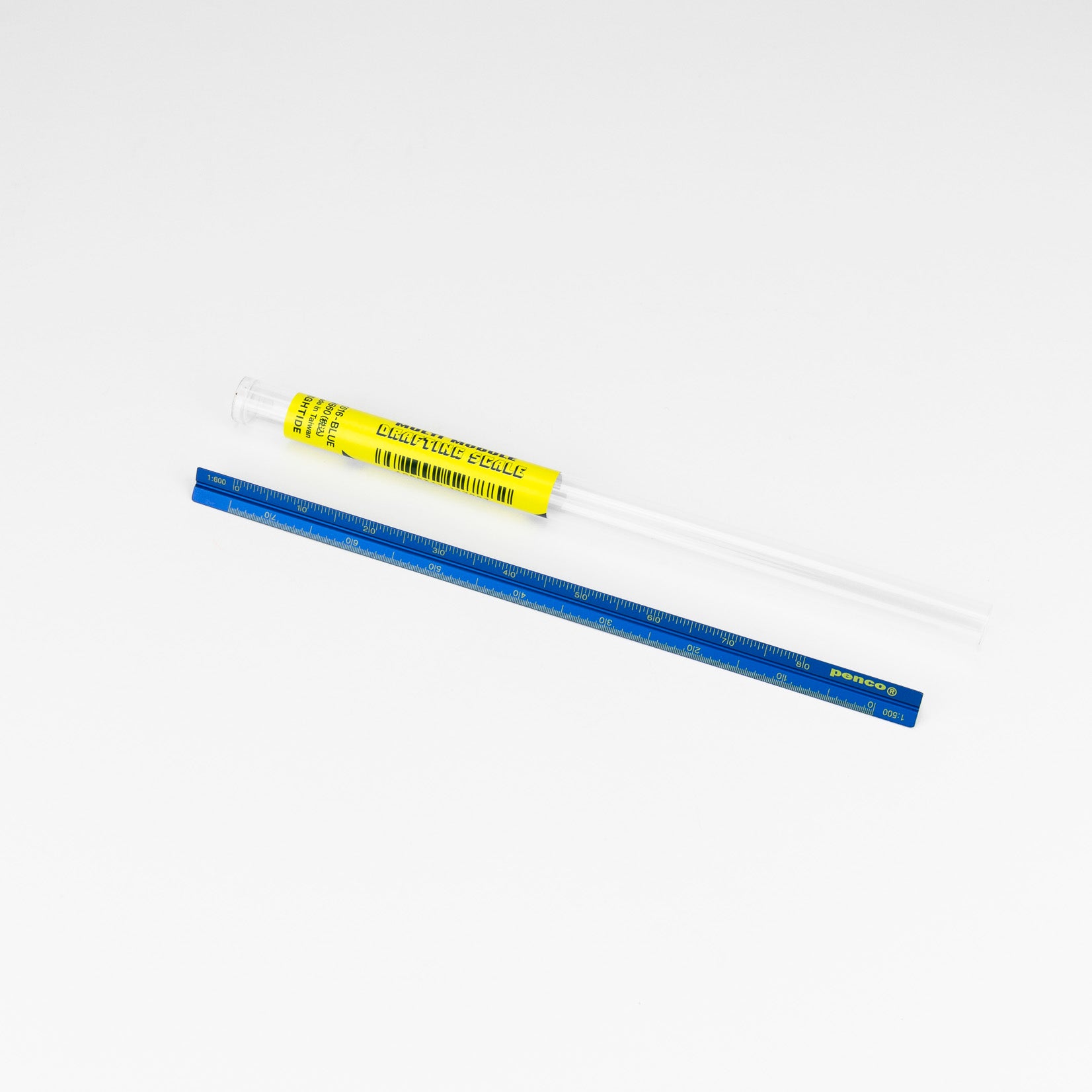 Penco Drafting Scale Zeichenlineal Dreikantlineal Ruler Lineal 15 cm aus Aluminium blue blau