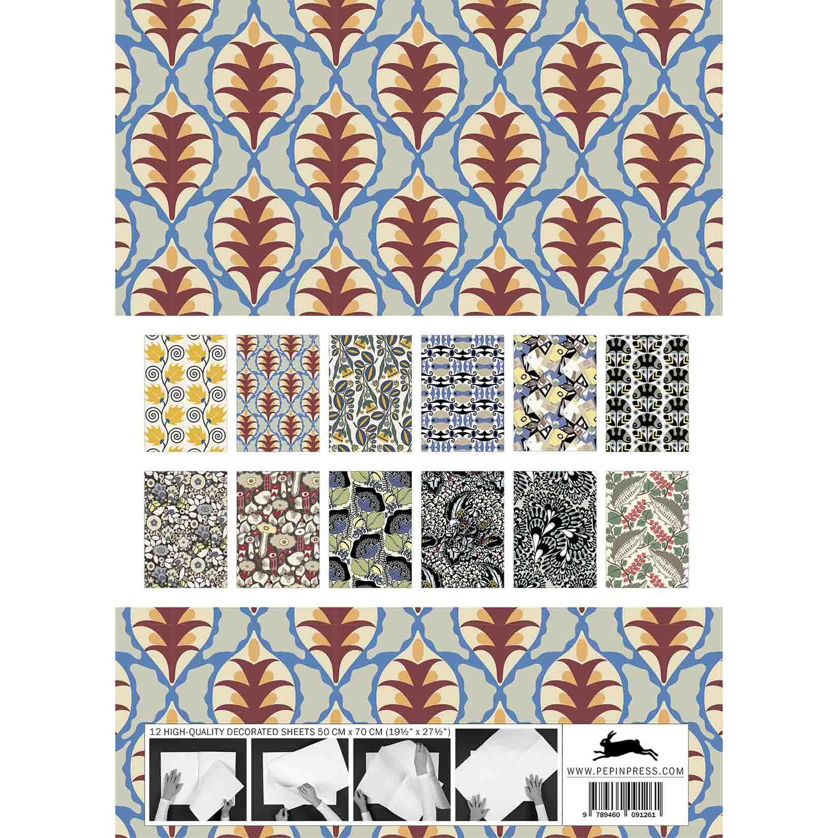 Pepin Press Geschenkpapierbuch Wiener Werkstätten Gift & Creative Paper Book Kreativpapier Geschenkpapier Bastelbuch