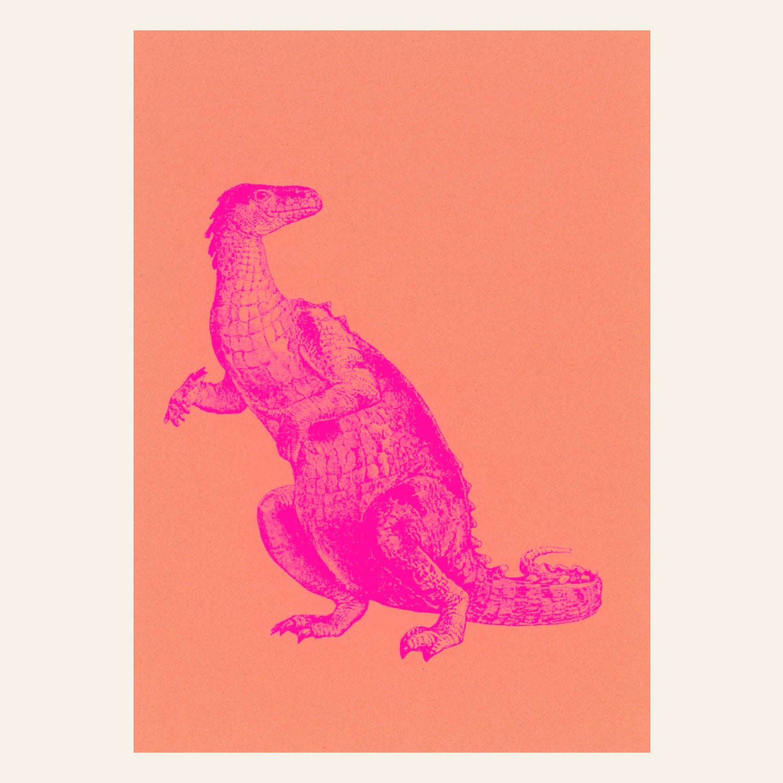 Herr & Frau Rio Karte Postkarte Risographie Riso Druck Tyrannosaurus Dinosaurier