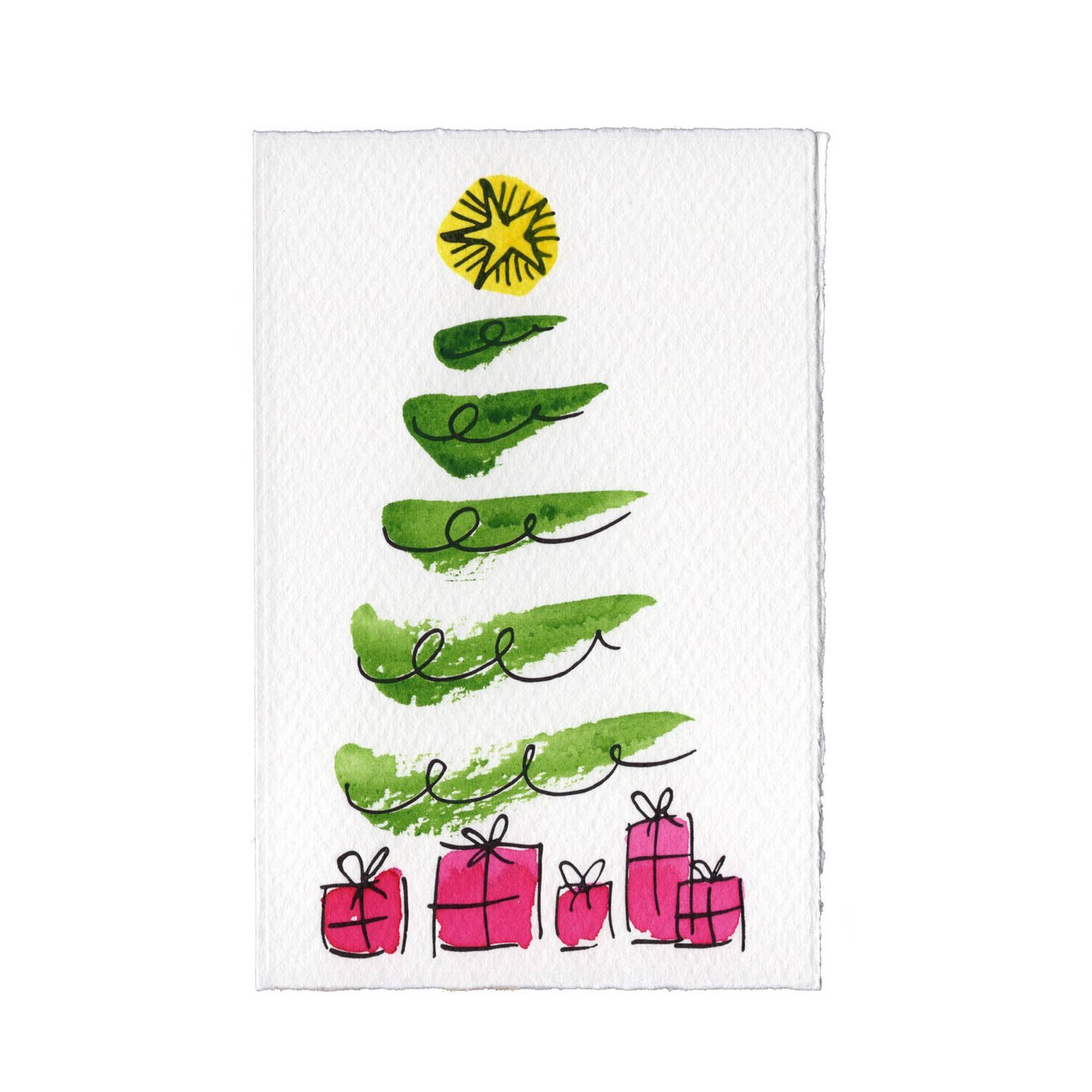 Scribble & Daub Klappkarte Star Tree Weihnachtsbaum Christbaum Weihnachten