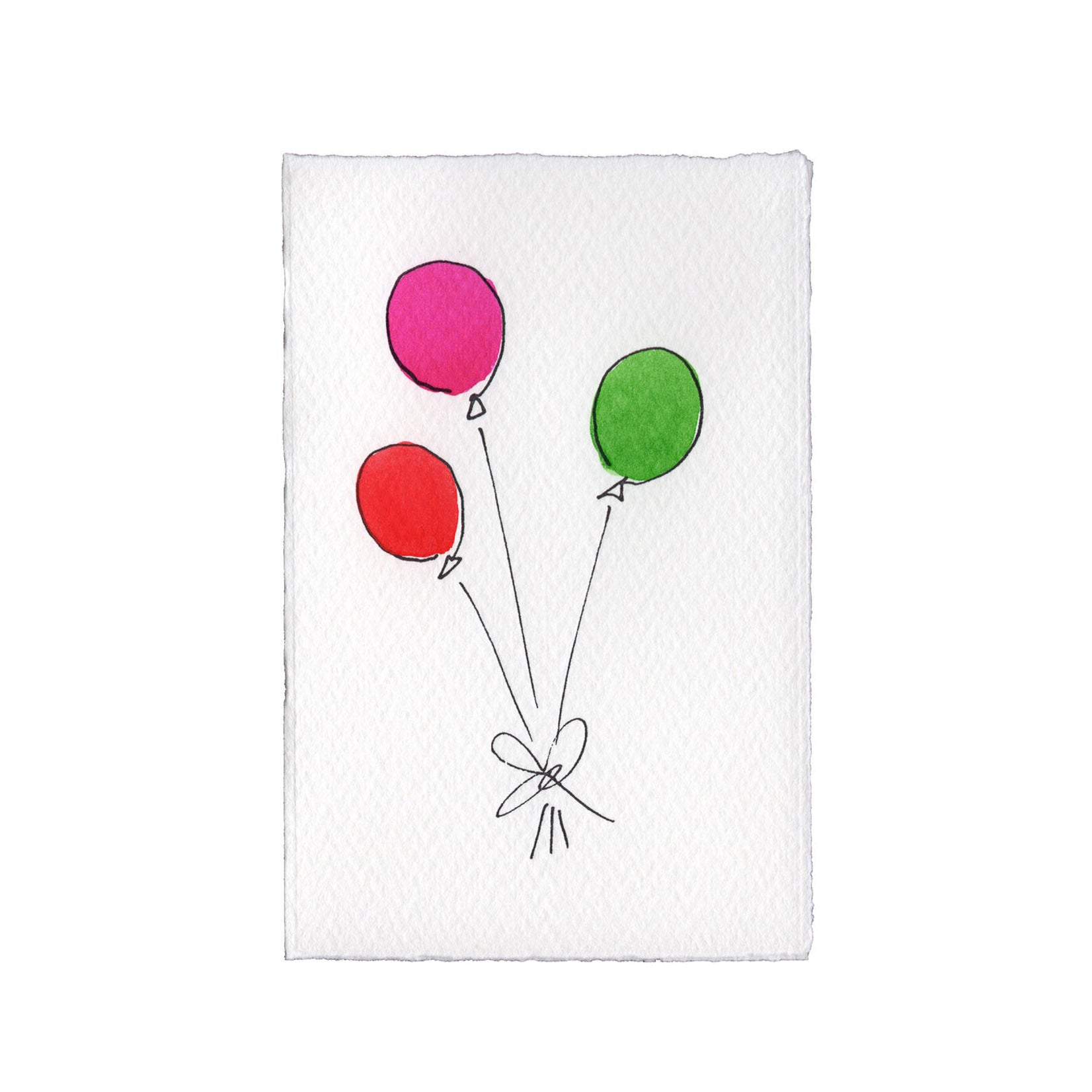 Scribble & Daub Klappkarte Pink Balloons Geburtstagskarte Happy Birthday Geburtstag Luftballon