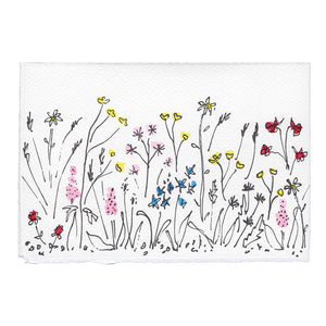 Scribble & Daub Klappkarte Oriental Meadow Blumenwiese Blumen Wiese handcoloriert handgemalt