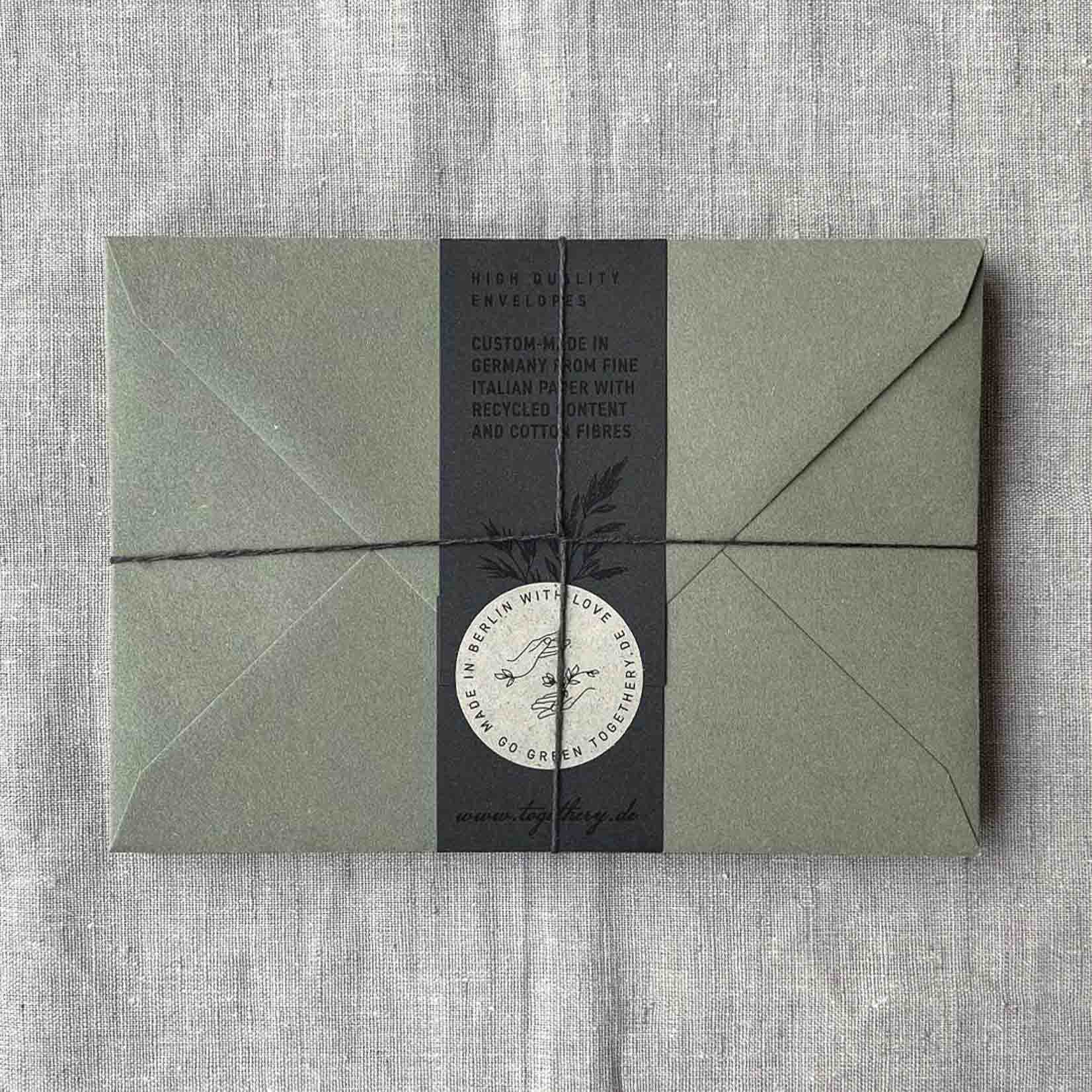 Togethery Risographie Riso Druck Briefkarten Set Briefset Karten Set Herbal Green Grün