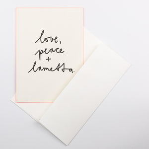 Werkstatt Höflich Karte love, peace and lametta