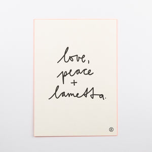 Werkstatt Höflich Karte love, peace and lametta