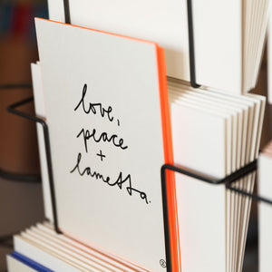 Werkstatt Höflich Karte love, peace and lametta