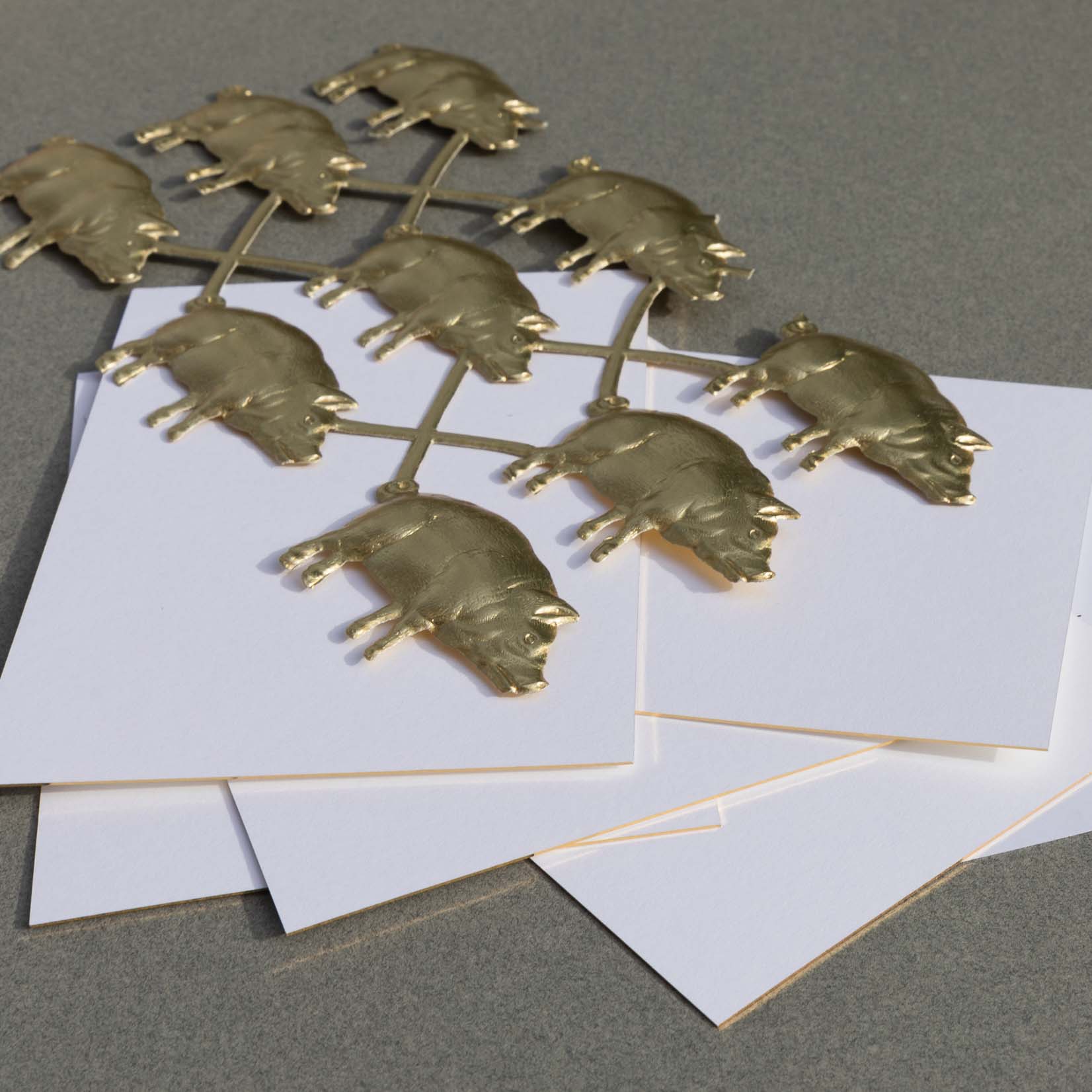 Werkstatt Höflich Letterpress Gestalten Postkarten Blanko Karten Farbschnitt gold